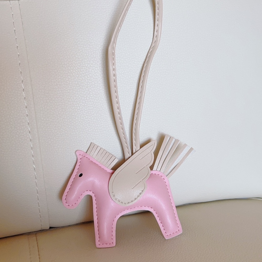 Rodeo Bag Charm Pink/White